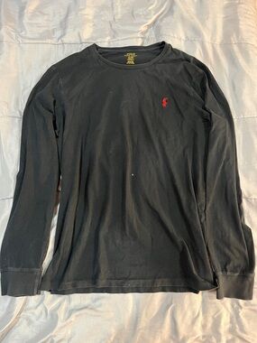 Polo by Ralph Lauren Black Long Sleeve Tee with Red Pony